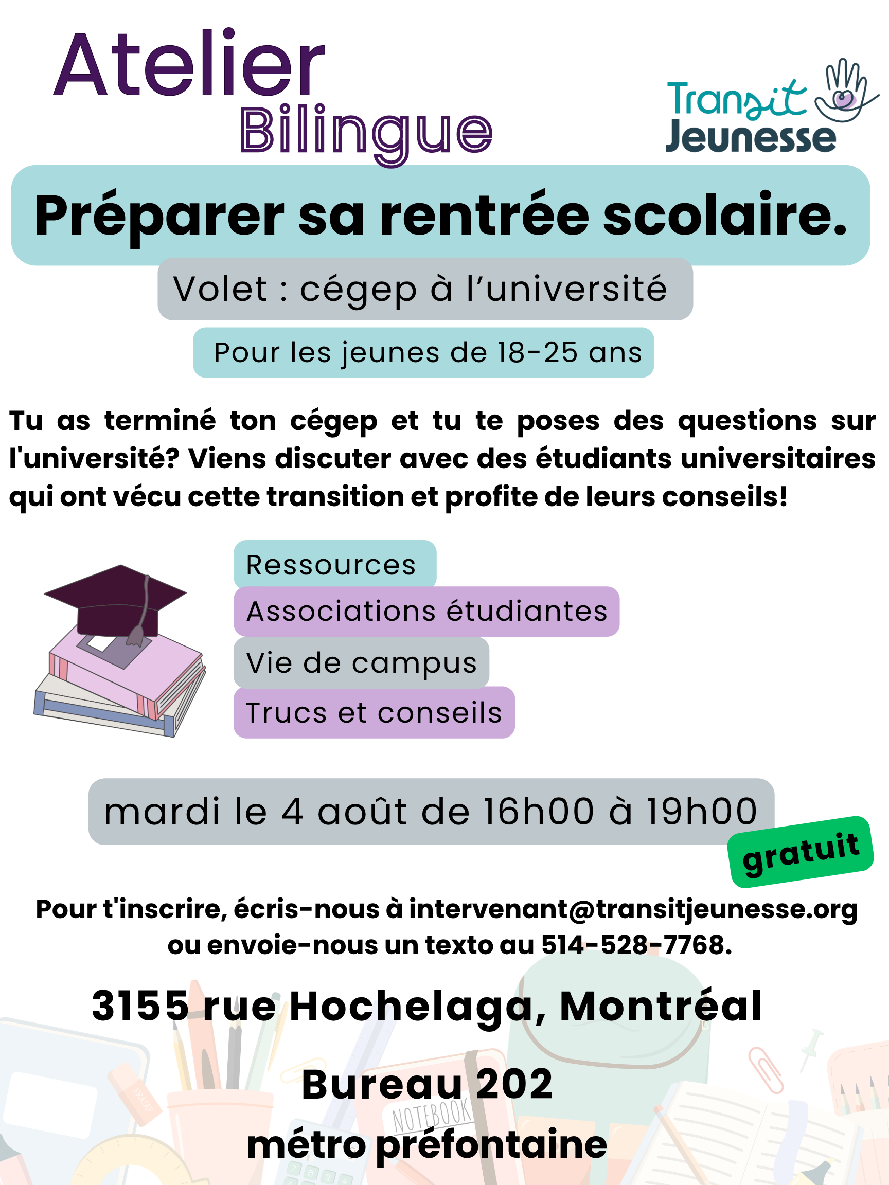 Préparer sa rentrée scolaire : Cégep à l'université